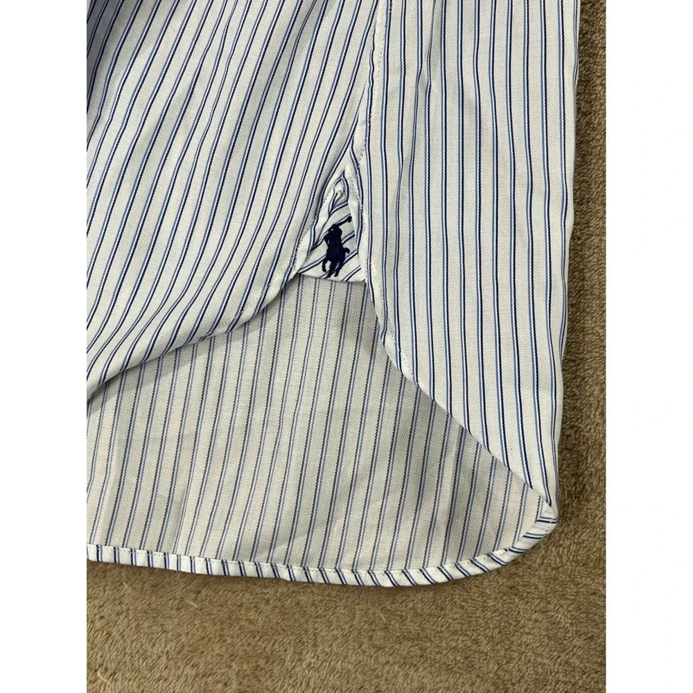 Vintage Polo by Ralph Lauren Regent Striped Dress Shirt Mens 18 Neck 46 Blue NEW